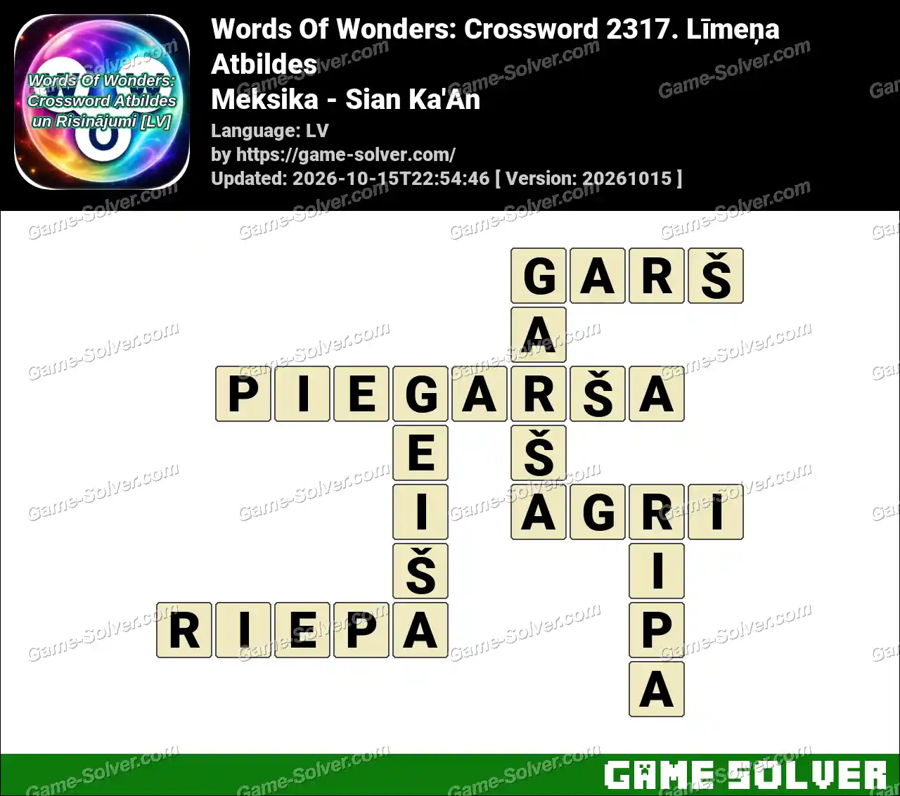 Words Of Wonders: Crossword 2317. Līmeņa Atbildes – Meksika – Sian Ka’An